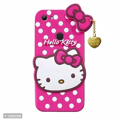 Fastship case Rubber Cat Kitty with Golden Latkan Case Back Cover for Vivo 1803  Vivo Y81  Pink