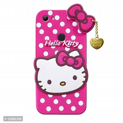 Fastship case Rubber Cat Kitty with Golden Latkan Case Back Cover for Vivo 1803  Vivo Y81  Pink-thumb0