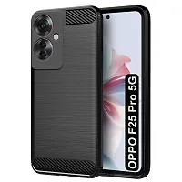 Fastship Silicone Hybrid Matte Rubber Case Back Cover for OPPO F25 Pro 5G- Black-thumb1