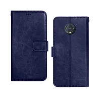 Fastship Case Vintage Magnatic Closer Leather Flip Cover for Motorola Moto G6  Cobalt Blue-thumb1