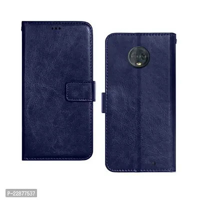 Fastship Case Vintage Magnatic Closer Leather Flip Cover for Motorola Moto G6  Cobalt Blue-thumb2