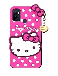 Coverage Rubber Hello Kitty with Pendant Case Back Cover for Oppo CPH2127  Oppo A53 4G  Pink-thumb1