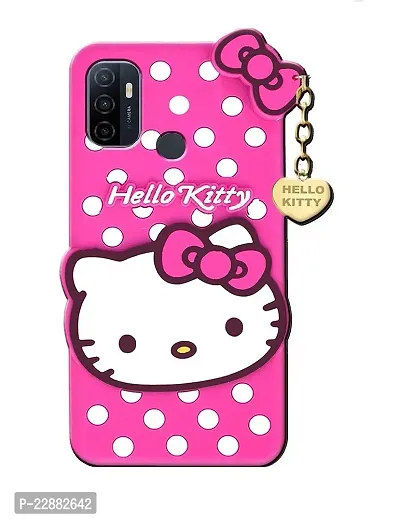 Coverage Rubber Hello Kitty with Pendant Case Back Cover for Oppo CPH2127  Oppo A53 4G  Pink-thumb2