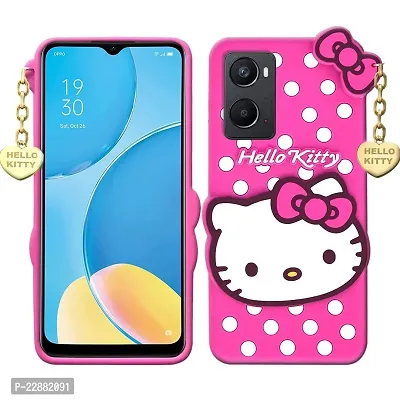 Fastship case Silicone Soft Hello Cat Kitty with Pendant Case Proper fit Back Cover for Oppo A76  Pink-thumb2