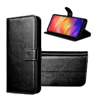 Fastship Vintage Magnetic Leather Wallet Case Book Flip Cover for Oppo CPH2385  Oppo A77 4G  Charcoal Black-thumb1