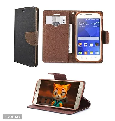 Coverage Imported Canvas Cloth Smooth Flip Cover for Vivo 1802  Vivo Y83 Wallet Back Cover Case Stylish Mercury Magnetic Closure  Black Brown-thumb2