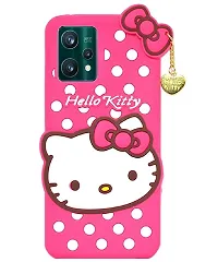 Fastship Rubber Kitty with Cat Eye Latkan Case Back Cove for Realme RMX3471 Realme 9Pro  Dark Pink-thumb1