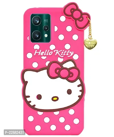 Fastship Rubber Kitty with Cat Eye Latkan Case Back Cove for Realme RMX3471 Realme 9Pro  Dark Pink-thumb2