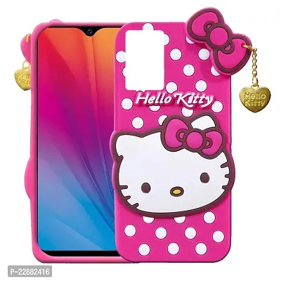 Fastship Rubber Kitty with Cat Eye Latkan Case Back Cove for Oppo CPH2337  Oppo K10 5G  Dark Pink-thumb0