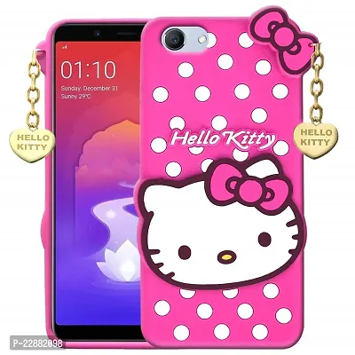 Fastship case Silicone Soft Hello Cat Kitty with Pendant Case Proper fit Back Cover for Realme 1  Pink-thumb2