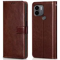 Fastship New Vintage Magnatic Closer Leather Flip Cover for REDMI A1 Mi  Executive Brown-thumb1