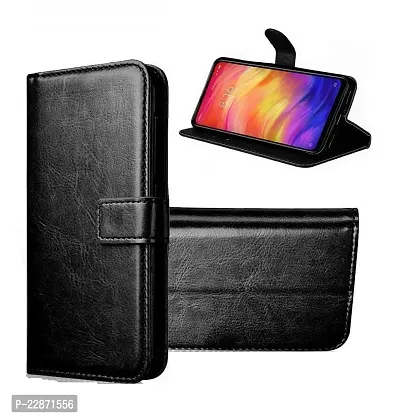Fastship Vintage Magnetic Leather Wallet Case Book Flip Cover for Samsung M13 SM M135F 4G  Charcoal Black-thumb2
