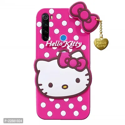 Fastship Silicone Soft Hello Kitty with Pendant Case Proper fit Back Cove for Redmi Note 8  Pink-thumb0