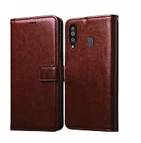 Fastship Vintage Magnatic Button Case Inside Build Back TPU Stand View Lether Flip Cover for Lenovo K10Note  Brown-thumb1