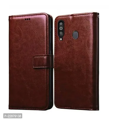 Fastship Vintage Magnatic Button Case Inside Build Back TPU Stand View Lether Flip Cover for Lenovo K10Note  Brown-thumb2