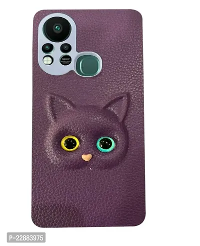 Coverage Eye Cat Silicon Case Back Cover for Infinix Hot 11s  3D Pattern Cat Eyes Case Back Cover Case for Infinix X6812  Hot 11s  Jam Purple