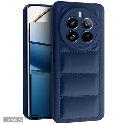 Fastship Matte Soft Case | Liquid Silicon Puff Case Back Cover for Realme 70 Pro 5G - Blue-thumb2