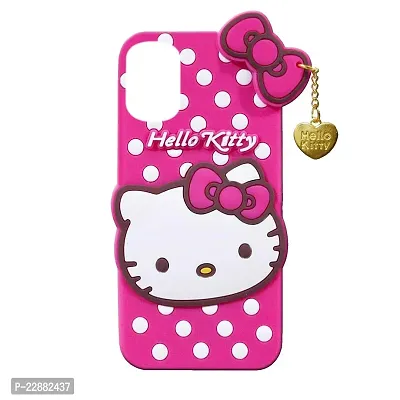 Fastship Rubber Kitty with Cat Eye Latkan Case Back Cove for Mi REDMI 11 Prime 4G  Dark Pink-thumb0