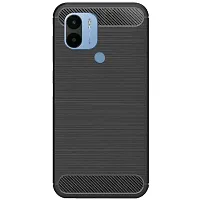 Fastship Cases Silicone Hybrid Rubber Case Back Cover for MI Poco C50  Black-thumb1