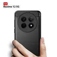 Fastship Silicon Hybrid Matte Rubber Case Back Cover for Realme 12 Pro+ 5G - Black-thumb4