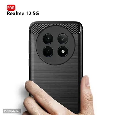 Fastship Silicon Hybrid Matte Rubber Case Back Cover for Realme 12 Pro+ 5G - Black-thumb5