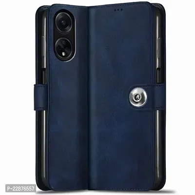 Fastship New Leather Finish Flip Cover for Oppo CPH2527  Oppo F23 5G  Inside Back TPU  Stand  Wallet Button Magnetic Closure for Oppo F23 5G  Navy Blue-thumb2