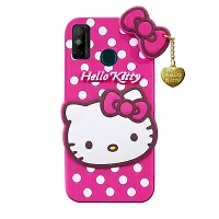 Fastship Case Rubber Kitty with Cat Eye Latkan Case Back Cove for Tecno KE5 Spark Go 2021  Dark Pink-thumb1