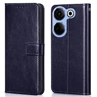 Fastship Case Vintage Magnatic Closer Leather Flip Cover for Tecno CK6  Camon 20  Cobalt Blue-thumb1