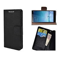 Fastship Genuine Canvas Smooth Flip Cover for Realme RMX2189  C12  Inside TPU  Inbuilt Stand  Wallet Style Back Cover Case  Stylish Mercury Magnetic Closure  Black-thumb1