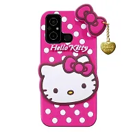 Fastship Rubber Kitty with Cat Eye Latkan Case Back Cove for Mi REDMI 12C  Dark Pink-thumb1