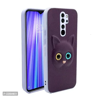 Coverage Coloured 3D Cat Eye Proper fix Case Rubber Back Cover for Redmi Note 8 Pro  Purple-thumb2