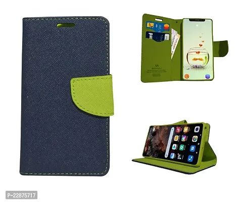 Fastship Realme 7 Flip Cover  Canvas Cloth Durable Long Life  Wallet Stylish Mercury Magnetic Closure Book Cover Leather Flip Case for Realme 7  Blue Green
