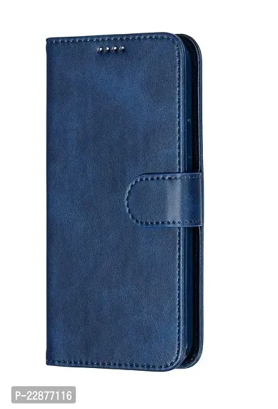 Coverage New case Leather Finish Inside TPU Back Case Wallet Stand Magnetic Closure Flip Cover for Realme C30  Blue-thumb2