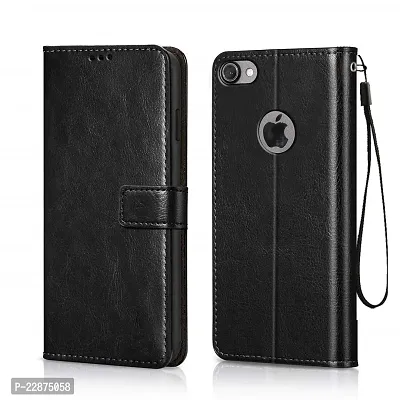 Fastship Vintage Magnatic Button Case Inside Build Back TPU Stand View Lether Flip Cover for Apple I Phone 4s  Black-thumb2