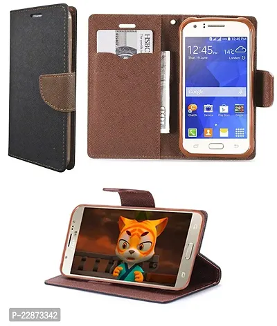 Fastship Oppo A71 Flip Cover  Full Body Protection  Inside Pockets  Stand  Wallet Stylish Mercury Magnetic Closure Book Cover Leather Flip Case for Oppo A71  Black Brown-thumb0