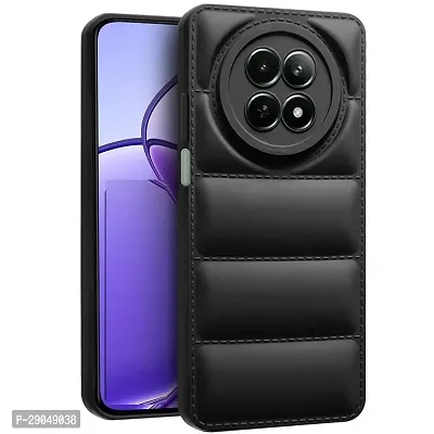 Fastship Matte Soft Case | Liquid Silicon Puff Case Back Cover for Realme RMX3999 / 12 5G/ 12x - Black-thumb0