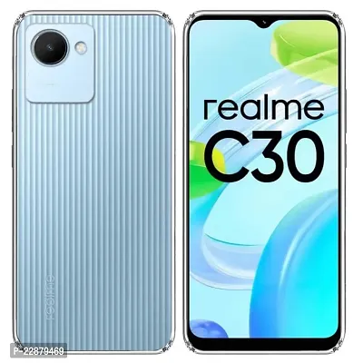 Fastship Rubber Silicone Back Cover for Realme C30  Transparent-thumb0