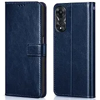 Fastship Case Vintage Magnatic Closer Leather Flip Cover for Oppo CPH2495  Oppo A78 5G  Cobalt Blue-thumb1