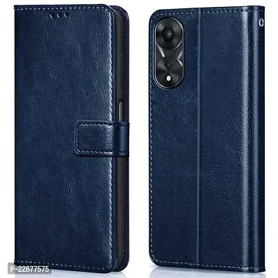 Fastship Case Vintage Magnatic Closer Leather Flip Cover for Oppo CPH2495  Oppo A78 5G  Cobalt Blue-thumb2