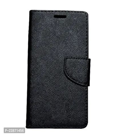 Coverage Imported Canvas Cloth Smooth Flip Cover for Vivo 1601  Vivo V5  Inside TPU  Inbuilt Stand  Wallet Back Cover Case Stylish Mercury Magnetic Closure  Black