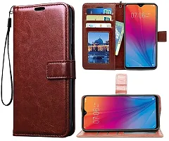 Fastship Cover Magnetic Closure Leather Wallet Case Book Flip Cover for Oppo CPH2477 Oppo A17  Cherry Brown-thumb1