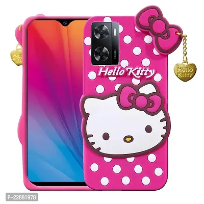 Fastship Case Silicone Soft Hello Kitty with Pendant Case Proper fit Back Cove for Oppo A77  Pink