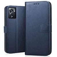 Fastship Leather Finish Inside TPU Wallet Stand Magnetic Closure Flip Cover for Oppo A77s  Navy Blue-thumb1