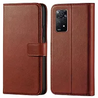 Fastship Cases Vintage Magnatic Closer Leather Flip Cover for REDMI Note 11Pro  Executive Brown-thumb1