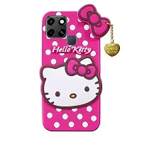 Fastship Case Rubber Kitty with Cat Eye Latkan Case Back Cove for Infinix X6511E  Smart 6  Dark Pink-thumb1