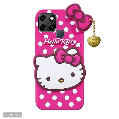 Fastship Case Rubber Kitty with Cat Eye Latkan Case Back Cove for Infinix X6511E  Smart 6  Dark Pink-thumb2