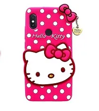 Fastship case Rubber Cat Kitty with Golden Latkan Case Back Cover for Vivo 1807  Vivo Y95  Pink-thumb1