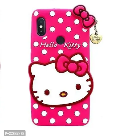 Fastship case Rubber Cat Kitty with Golden Latkan Case Back Cover for Vivo 1807  Vivo Y95  Pink-thumb2