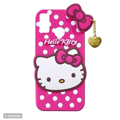 Fastship Case Rubber Kitty with Cat Eye Latkan Case Back Cove for Tecno KE5 Spark Go 2021  Dark Pink