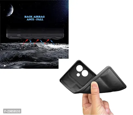 Fastship Matte Soft Case | Liquid Silicon Puff Case Back Cover for Realme 12Pro+ 5G - RMX3840 - Black-thumb4